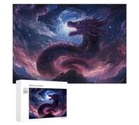 Puzzle Time - Galactic Dragon Ascension, 300 PCS, Displayable Picture Puzzle, Seasonal Home Décor, with A Decorative Finished Picture