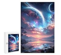 Puzzle Time - Galactic Reflections Celestial Landscape -1, 1000 PCS, Wooden Jigsaw Puzzle for Adults, New Year Gift, with A Decorative Finished Picture