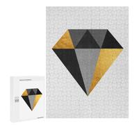 Puzzle Time - Golden Polygon II, 500 PCS, Wooden Jigsaw Puzzle for Adults, New Year Gift, with A Decorative Finished Picture