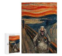 Puzzle Time - Goose Screaming in Edvard Munch's The Scream, 300 PCS, Decorative Wooden Puzzle, Winter Activity Gift - for A Rewarding Weekend Challenge