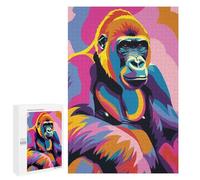 Puzzle Time - Gorilla Abstract Flat, 1000 PCS, Wooden Brain Teaser for Adults, New Year Gift; for Shared Table Time