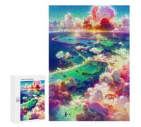Puzzle Time - Island in The Sky -4, 300 PCS, Displayable Picture Puzzle, Seasonal Home Décor, with A Decorative Finished Picture