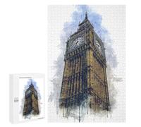 Puzzle Time - London's Big Ben Clock Tower, 1000 PCS, Displayable Picture Puzzle, Winter Gift - for Quiet Evenings And Focused Play
