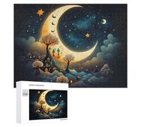 Puzzle Time - Moonlit Fantasy Village, 500 PCS, Challenging Puzzle for Adults, New Year Decoration, for Screen-Free Relaxation at Home