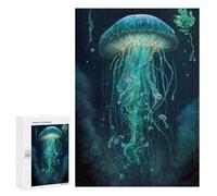 Puzzle Time - Oceanic Jellyfish Glow, 300 PCS, Displayable Picture Puzzle, Year-End Present, for Mindful Indoor Entertainment
