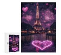 Puzzle Time - Paris Eiffel Tower Fireworks Romance, 300 PCS, Jigsaw Puzzle for Adults, Year-End Present - for A Rewarding Weekend Challenge