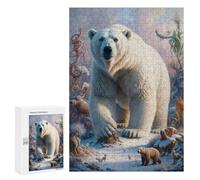 Puzzle Time - Polar Bear Ice King, 300 PCS, Wooden Art Puzzle, Home Décor Activity - for Quiet Evenings And Focused Play