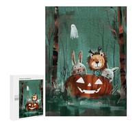 Puzzle Time - Pumpkin Parade - Whimsical Halloween Critters, 500 PCS, Displayable Picture Puzzle, Winter Gift - for Quiet Evenings And Focused Play