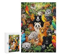 Puzzle Time - Rainforest Menagerie, 300 PCS, Wooden Art Puzzle, New Year Decoration, for Relaxing Solo Or Group Play