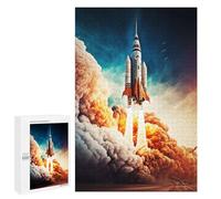 Puzzle Time - Rocket Launch Powering Through The Sky, 1000 PCS, Displayable Picture Puzzle, New Year Party Activity, for Screen-Free Relaxation at Home