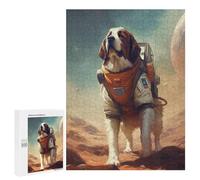 Puzzle Time - Saint Bernard Mars, 500 PCS, Decorative Wooden Puzzle, Winter Activity Gift - for A Rewarding Weekend Challenge