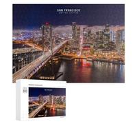 Puzzle Time - San Francisco Nights City Lights Reflecting on Water, 300 PCS, Decorative Jigsaw for Grown-Ups, New Year Gift - for Detail-Focused Puzzlers