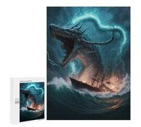 Puzzle Time - Sea Serpent Storms Ship, 500 PCS, Adult Tabletop Puzzle, Gift for Winter Evenings, for Mindful Indoor Entertainment