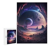 Puzzle Time - Stellar Space Landscape, 500 PCS, Wooden Jigsaw Puzzle for Adults, New Year Decoration - for Detail-Focused Puzzlers