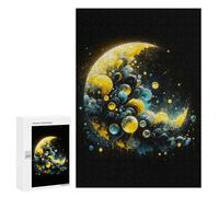 Puzzle Time - The Moon And The Bubbles, 300 PCS, Wooden Brain Teaser for Adults, Birthday Gift, for Mindful Indoor Entertainment