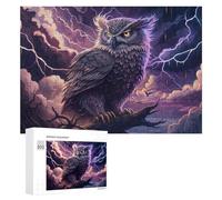 Puzzle Time - Thunderstorm Owl Perch, 300 PCS, Decorative Jigsaw for Grown-Ups, Winter Gift, for Relaxing Solo Or Group Play