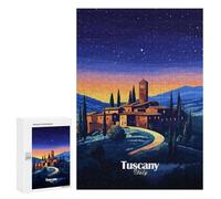Puzzle Time - Tuscan Village Night, 300 PCS, Decorative Jigsaw for Grown-Ups, New Year Party Activity - for Quiet Evenings And Focused Play