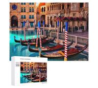 Puzzle Time - Venetian Gondolas in Las Vegas, 500 PCS, Decorative Jigsaw for Grown-Ups, Year-End Present; for Shared Table Time