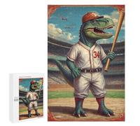 Puzzle Time - Vintage Saurian Slugger 34, 1000 PCS, Displayable Picture Puzzle, Year-End Present, for Mindful Indoor Entertainment