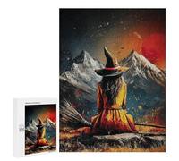 Puzzle Time - Witch's Solitude Mountain Sunset, 500 PCS, Wooden Brain Teaser for Adults, New Year Puzzle Gift - for Detail-Focused Puzzlers