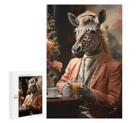 Puzzle Time - Zebra in Suit Drinking Juice, 1000 PCS, Challenging Puzzle for Adults, Screen-Free Activity, for Mindful Indoor Entertainment