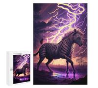 Puzzle Time - Zebras in Lightning Storms, 1000 PCS, Challenging Puzzle for Adults, Creative Indoor Hobby - for Quiet Evenings And Focused Play