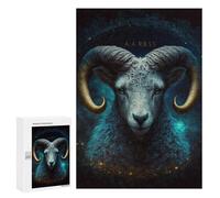 Puzzle Time - Zodiac Ram Art Print, 300 PCS, Displayable Picture Puzzle, Thoughtful Present; for Couples, Friends And Family