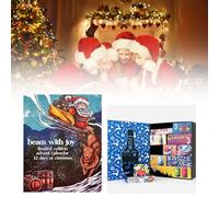 Puzzle Toy Advent Calendar Create Your Own Festive Holiday Countdown for Kids Make Your Own Christmas Experience DIY Craft Activity (Blue, 32x11x26cm)
