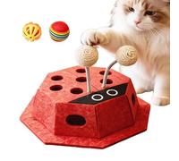 Puzzle Toys for Cats Ladybug Shape Interactive Maze Games with Balls