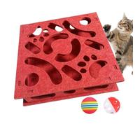 Puzzle Toys For Cats - Microfiber Cleaning Cloths | Mental Enrichment Maze | Mental Sensory Stimulating Toy With Bell & Ball For Kitten Training Hunting Boredom Release Crate Travel Outdoor Senior