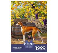 Puzzle Whippet Dog 1000 Piece Challenge Toy for Adults,Autumn Vineyard Scene Impossible Jigsaw Puzzles 1000 Pieces Educational Game Home Decoration 38x26cm/1000pcs