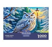 Puzzle White Owl 1000 Piece Challenge Toy for Adults, Winter Snowy Forest Impossible Jigsaw Puzzles 1000 Pieces Educational Games Puzzle Gifts 70x50cm/1000pcs