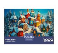 Puzzle Winter Village 1000 Piece Puzzle Puzzles for Adults 100% Recycled Cardboard Fairy Tale Town for Adults Gifts Home Decoration 38x26cm/1000pcs