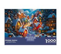 Puzzle Winter Village 1000 Piece Puzzle Puzzles for Adults 100% Recycled Cardboard Fairy Tale Town for Adults Gifts Decoration Puzzle 38x26cm/1000pcs