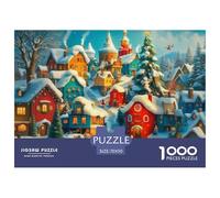 Puzzle Winter Village 1000 Piece Puzzle Puzzles for Adults Puzzle Games Fairy Tale Town for Adults Gifts Home Decoration 70x50cm/1000pcs