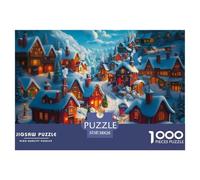 Puzzle Winter Village 1000 Piece Puzzle Puzzles for Adults Puzzle Games Fairy Tale Town Gifts for Men Decoration Puzzle 38x26cm/1000pcs