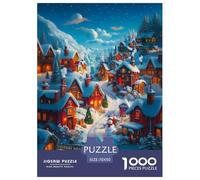 Puzzle Winter Village 1000 Piece Puzzles for Adults Games Fairy Tale Town for Adults Gifts Decoration 70x50cm
