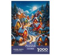 Puzzle Winter Village 1000 Pieces Puzzles Puzzles for Adults 100% Recycled Cardboard Fairy Tale Town Gifts for Men Decoration Puzzle 38x26cm/1000pcs