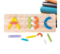 Puzzle with Stacking Perforated Panel with Numbers - Educational Game for Sorting Wooden Colours, Multiform, Smooth and Safe Educational Building Set with De Alignment