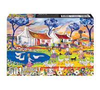 Puzzle Wooden Art Widget Puzzle, 501 Pieces, On the Farm by Portchie, with Unique Widget Elements, Satin Finish, 450mmx350mm