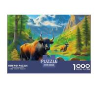 Puzzle Yak 1000 Pieces Puzzles for Adults Puzzle Games Cattle on The Plateau Decoration Puzzle Gifts for Men for Both Adults And Children 38x26cm/1000pcs