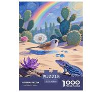 Puzzle Zebra Finch 1000 Pieces Challenge Toy for Adults,Desert Landscape Impossible Jigsaw Puzzles 1000 Piece Educational Games Home Decoration 70x50cm/1000pcs