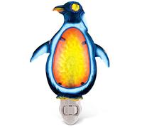Puzzled Penguin LED Night Light, 2 x 3 Inch Plug in Energy Efficient Decorative Wall Lamp Manual On & Off Portable Lights Stairways Bedroom Kitchen Hallways Bathroom Ocean Sea Life Themed Home Decor