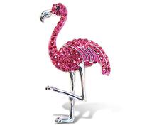 Puzzled Sparkling Pink Flamingo Refrigerator Magnet - Glamorous, Bling, Sparkling Style, 1 Count, Zinc Alloy, 2.5 Inch, Animal, Kitchen, Office, Locker, Decorative Magnet