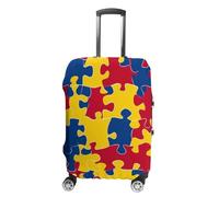 Puzzlees Pieces Austim Luggage Case Cover Protective Washable Suitcase Covers Anti Scratch Baggage Fits 19-32 Inch L