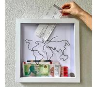 Puzzlegame Adventure Archive Box | Wooden Shadow Box with Top Slot | Ticket Display Frame for Travel, Movie, Sports & Concert Tickets