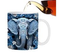 puzzlegame Elephant Ceramic Coffee Mug - 350ml Ceramic Tea Coffee Mug - Ceramic Travel Mug with Handle for Whiskey, Juice, Soup, Wine, Beer