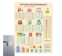 puzzlegame Kitchen Measurement Conversion Chart Magnet | Cooking Times Chart Magnet | Kitchen Fridge Magnet, Measuring Weight, Liquid, Temperature, Extra Large Easy to Read