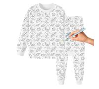 puzzlegame Pajama Coloring For Kids | Sketch Colorful Children's Pajama Set | Long Sleeve Top And Pants Pajamas Sleepwear Pjs For Kid Crafts Preschool Arts And Crafts