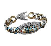 puzzlegame Six-character Mantra Bead Bracelet | Chinese Tibetan Silver Six-Character Bracelet | Unisex Turquoise Good Luck Amulet Bracelet | Adjustable Bracelet Jewelry For Lover Boyfriend Girlfriend